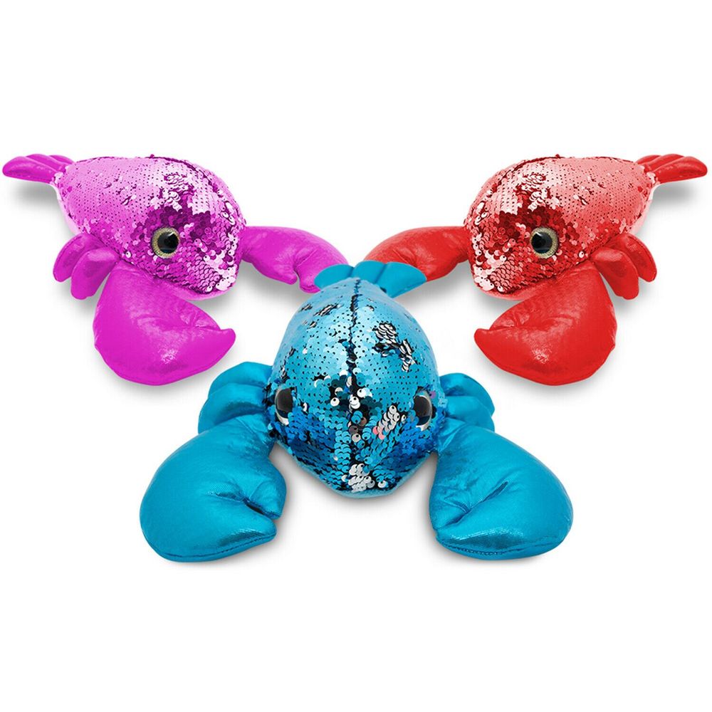 Doodle 11" Glitzies Lobster Magic Sequin Plush, Assorted Colours