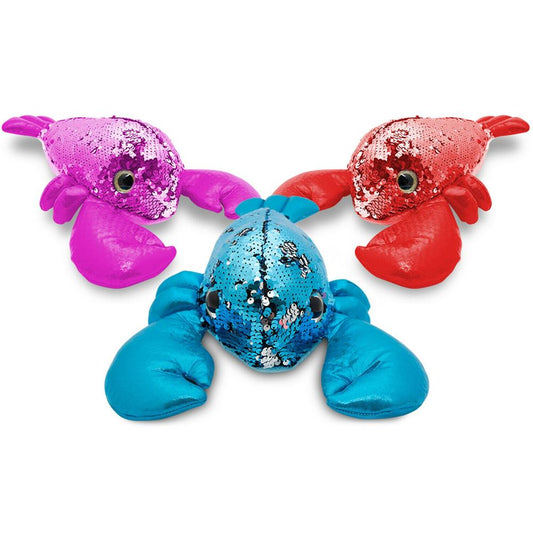 Doodle 11" Glitzies Lobster Magic Sequin Plush, Assorted Colours