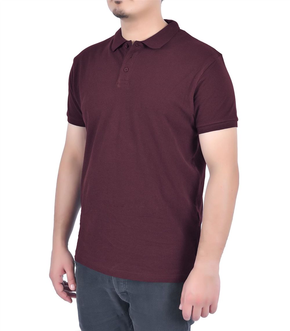 SHORT SLEEVE POLO SHIRT  BURGUNDY M