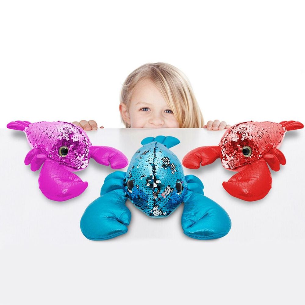 Doodle 11" Glitzies Lobster Magic Sequin Plush, Assorted Colours